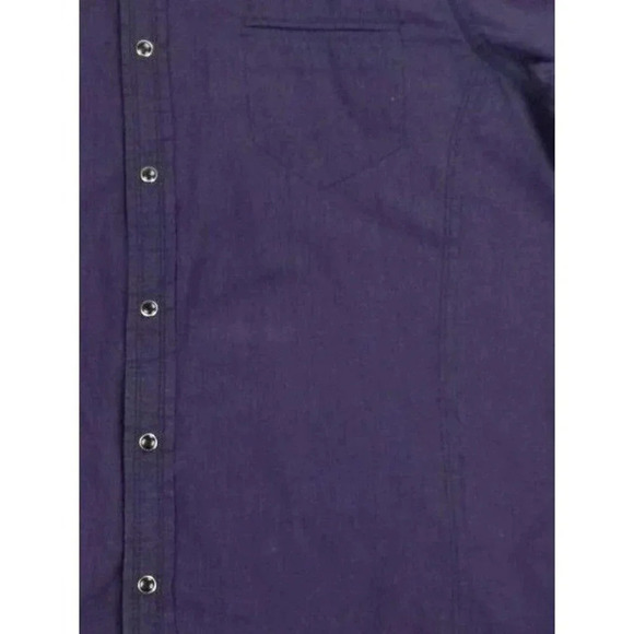 INC Size 2XL Men's Purple Long Sleeve Black Pearl Snap Elbow Button Cotton Shirt - Picture 5 of 6
